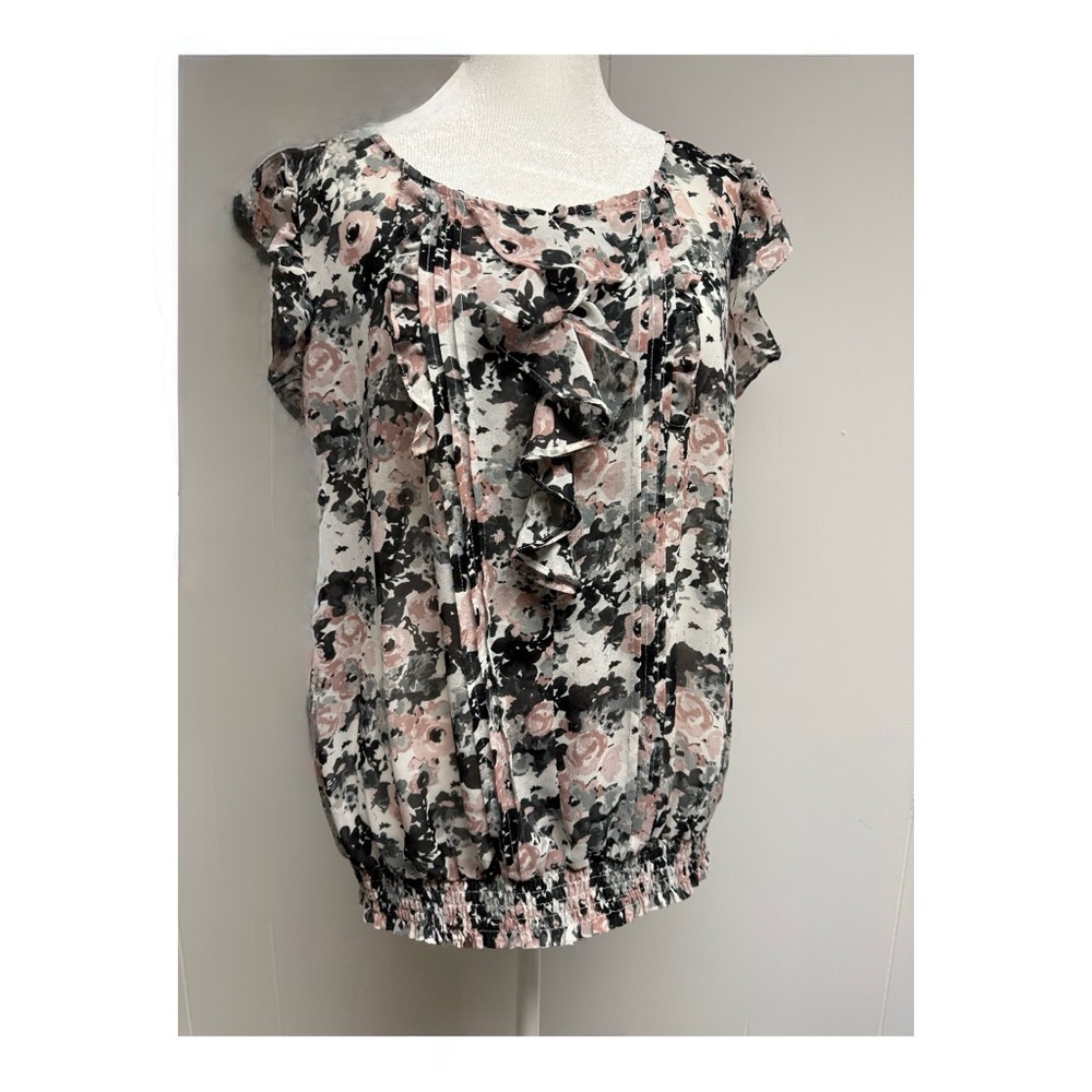 🤍 Express Floral Ruffle Blouse || Size Large